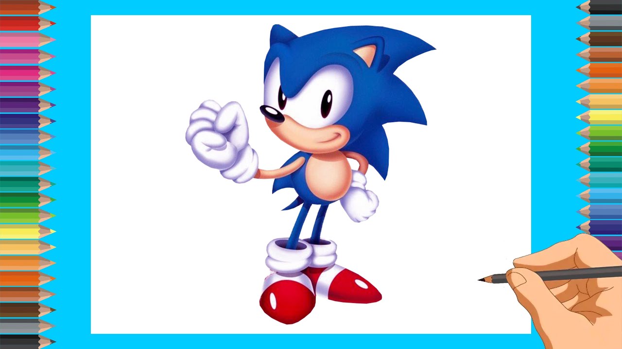 how to draw classic sonic